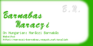 barnabas maraczi business card