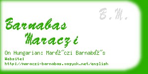 barnabas maraczi business card